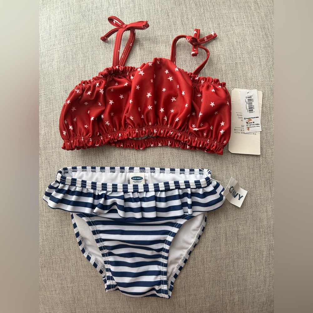 BNWT Stars & Stripes Two Piece Bathing Suit